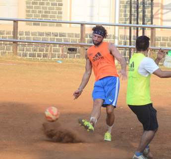 Celebs Snapped Practicing Soccer