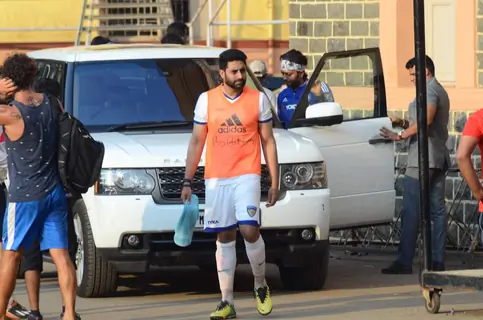 Abhishek Bachchan Snapped Practicing Soccer