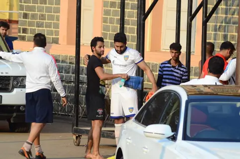Abhishek Bachchan and Armaan Jain Snapped Practicing Soccer