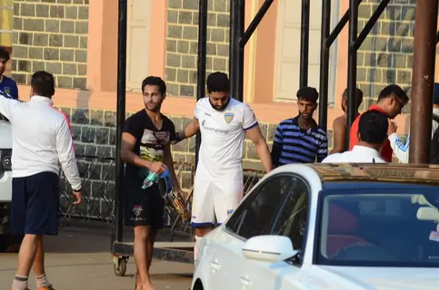 Abhishek Bachchan and Armaan Jain Snapped Practicing Soccer