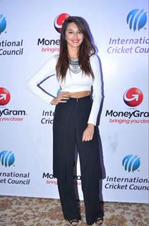 Shibani Dandekar at Press Meet of Moneygram International Cricket Council