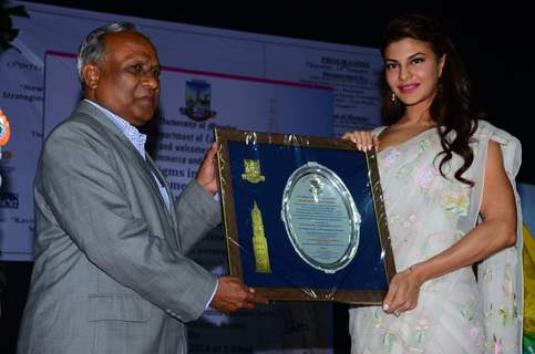 Jacqueline Fernandes was felicitated at International Commerce and Management Conference