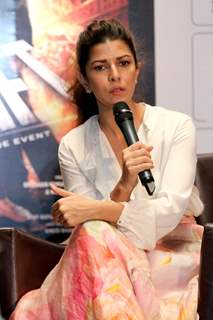 Nimrat Kaur interacts with the audience at the Promotions of Airlift
