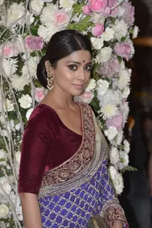 Shriya Saran snapped in a glaring saree at Manish Malhotra's Show for Sahachari Foundation