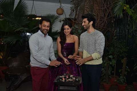 Aditya Roy Kapur, Katrina Kaif & Abhishek Kapoor at Promotions of Fitoor in Delhi