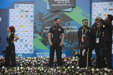 John Abraham at Mumbai Marathon
