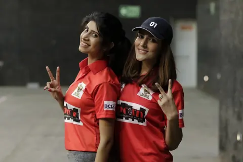 Vindhya and Sudeepa at BCL Season 2 Practise Session