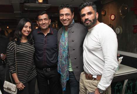 Ranveer Brar, Sanjeev Kapoor and Suniel Shetty at Bombay Vintage, Colaba eatery