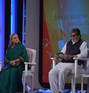 Amitabh Bachchan and Jaya Bachchan at NDTV Cleanathon