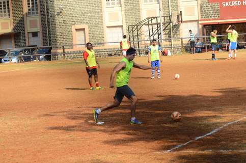 Dino Morea Snapped Practicing Soccer