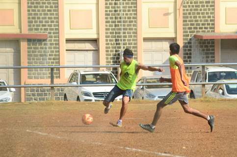 Dino Morea Snapped Practicing Soccer