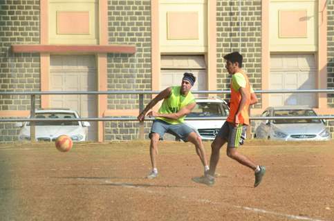 Dino Morea Snapped Practicing Soccer