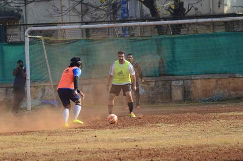 Raj Kundra abd Marc Robinson Snapped Practicing Soccer
