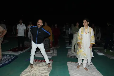 Mickey Mehta and Shaina NC at Baba Ramdev's 'Yog Chikitsa' Campaign