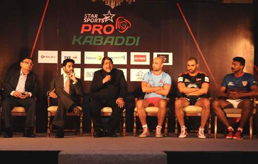 Abhishek Bachchan at Press Meet of Pro Kabaddi in Delhi