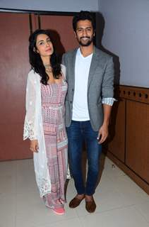 Sarah Jane Dias and Vicky Kaushal at Promotions of 'Zubaan'