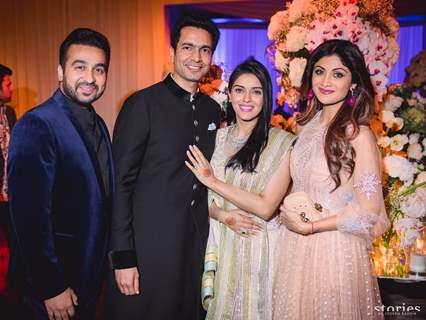 Raj Kundra and Shilpa Shetty at Asin Thottumkal and Rahul Sharma's Wedding Reception