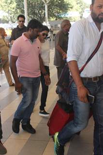 Asin and Rahul Sharma Snapped at Airport