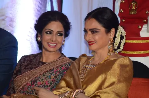 Eternal Beauties Rekha and Sridevi at 3rd National Yash Chopra Memorial Awards