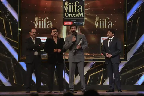 Daggubati Venkatesh, Rana Daggubati and Chiranjeevi at IIFA Utsavam Day 2
