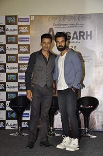 Manoj Bajpayee and Rajkummar Rao at Trailer Launch of 'Aligarh'