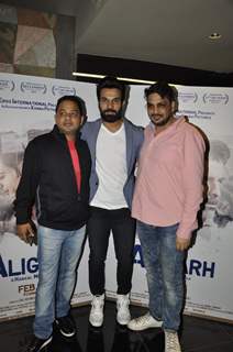 Rajkummar Rao and Mukesh Chhabra at Trailer Launch of 'Aligarh'