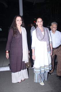 Hema Malini and Esha Deol Snapped at Airport