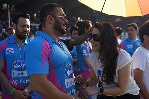 Salman Khan and Prety Zinta in Conversation at CCL Match