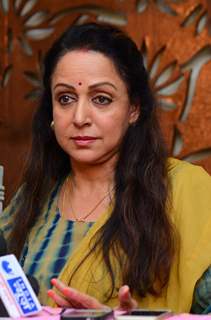 Press Meet of Hema Malini for Plot Allotment Issue