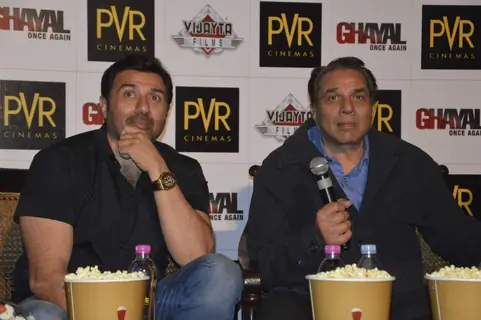 Sunny Deol and Dharmendra at Promotions of Ghayal Once Again in Delhi