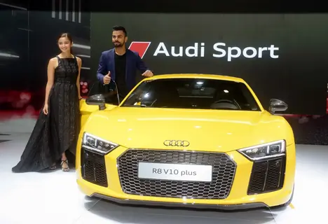 Virat kohli & Alia Bhatt at Launch of All New Audi R8 V10 at Auto Expo 2016 in Delhi