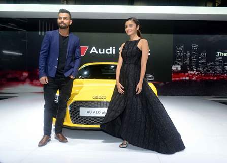 Alia Bhatt and Virat Kohli at Auto Expo 2016 in Delhi
