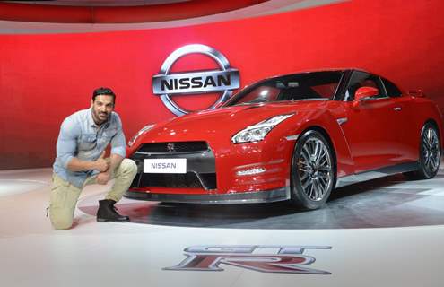 John Abrahan, Brand Ambassador, at Launch of Nissan GTR at Auto Expo