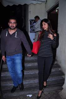 Raj Kundra and Shilpa Shetty were snapped at PVR