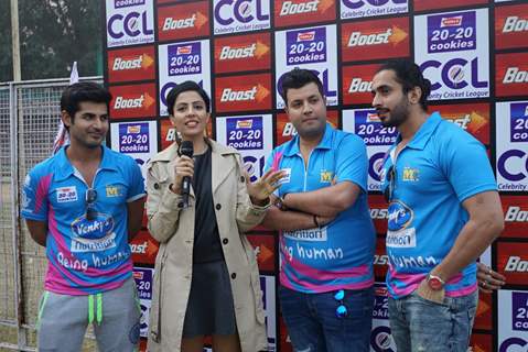 Varun Sharma, Omkar Kapoor and Sunny Singh at 'Celebrity Cricket League' Match