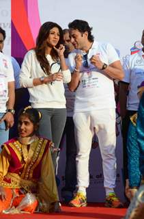 Shilpa Shetty & Ness Wadia at Wadia Hospital Marathon