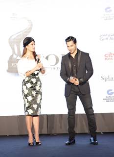 Jacqueline Fernandes and Varun Dhawan at Press Meet of Tofia in Dubai