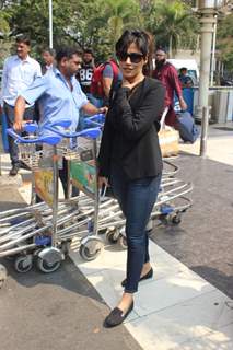 Dusky Beauty Chitrangda Singh Snapped at Airport