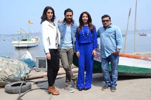 Riteish, Nargis, Producer Krishika Lulla and Director Ravi Jadhav at Launch of Film 'Banjo'