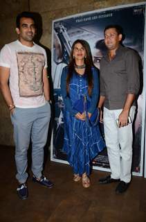 Zaheer Khan and Ajit Agarkar at Special Screening of 'Neerja'