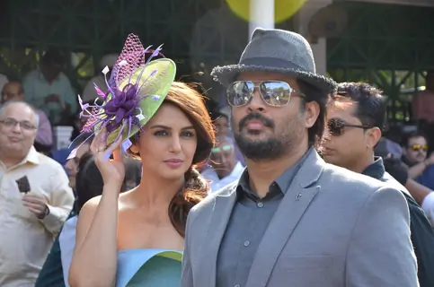 R. Madhavan and Huma Qureshi at Mid-Day Race