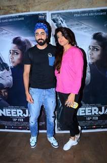 Ayushmann Khurrana with wife at Special Screening of 'Neerja'