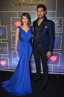 Yuvraj Singh and Hazel Keech at Harper's Bazaar Bride Anniversary