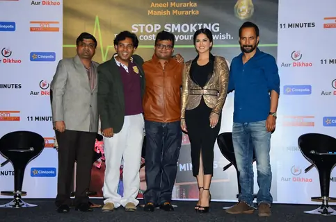 Sunny Leone and Deepak Dobriyal at Launch of 'Anti Smoking' Ad