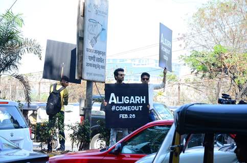 Rajkummar Rao and Manoj Bajpayee at  Aligarh Film Promotions