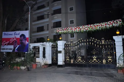 Banners and Poster Mounted Outside Sanjay's House !