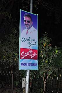 Banners and Poster Mounted Outside Sanjay's House!