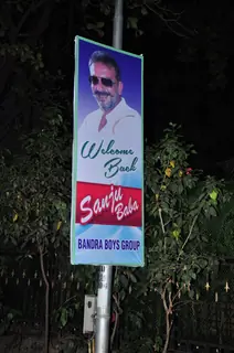 Banners and Poster Mounted Outside Sanjay's House!