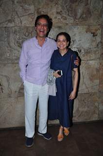 Vidhu Vinod Chopra wih wife at Special Screening of the film Revenant