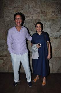 Vidhu Vinod Chopra wih wife at Special Screening of the film Revenant